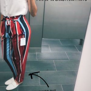 Striped white, blue, red trouser / pants
